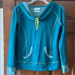 Columbia Teal Hooded Pullover Sweatshirt